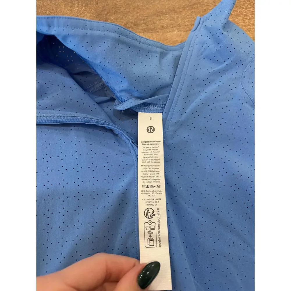 NWT Lululemon Adapted State Perforated Track Jacket size 8 in Pool Party - Picture 3 of 5